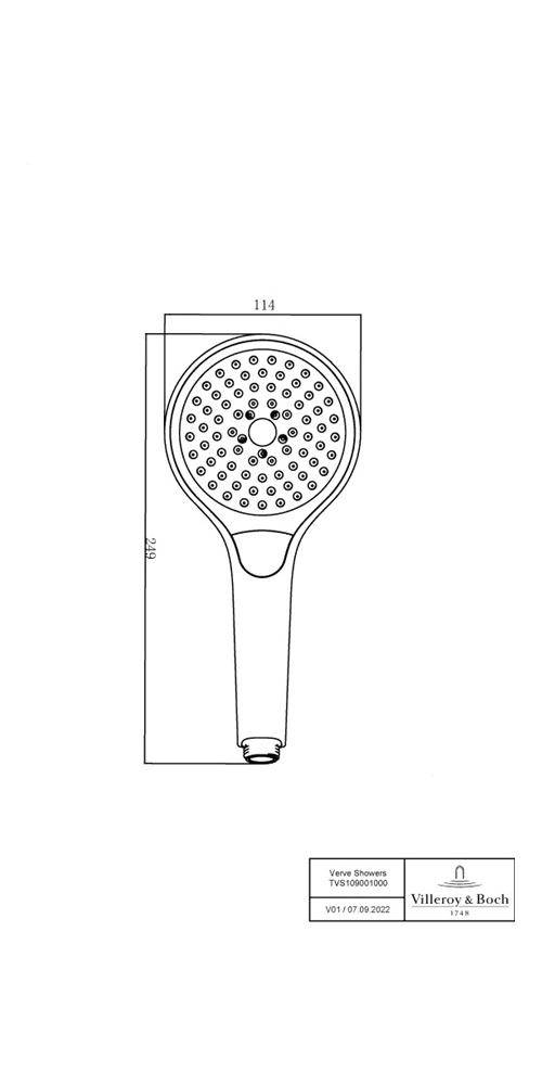 Villeroy &amp; Boch V&amp;B Handbrause VERVE SHOWERS 114x62x249mm, rund chrom