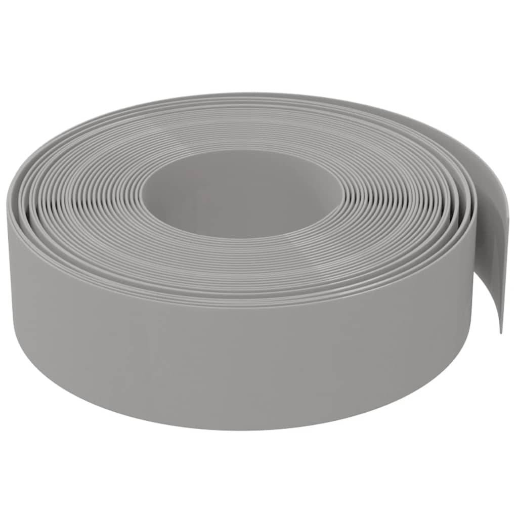 vidaXL Rasenkante Grau 10 m 15 cm Polyethylen