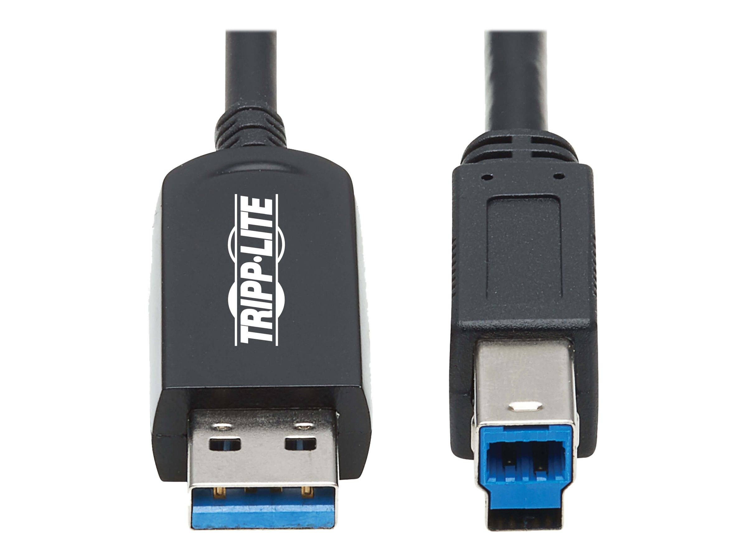 Tripp USB 3.2 Gen 1 Plenum-Rated Fiber Active Optical Cable (AOC) - A/B M/M - Bl
