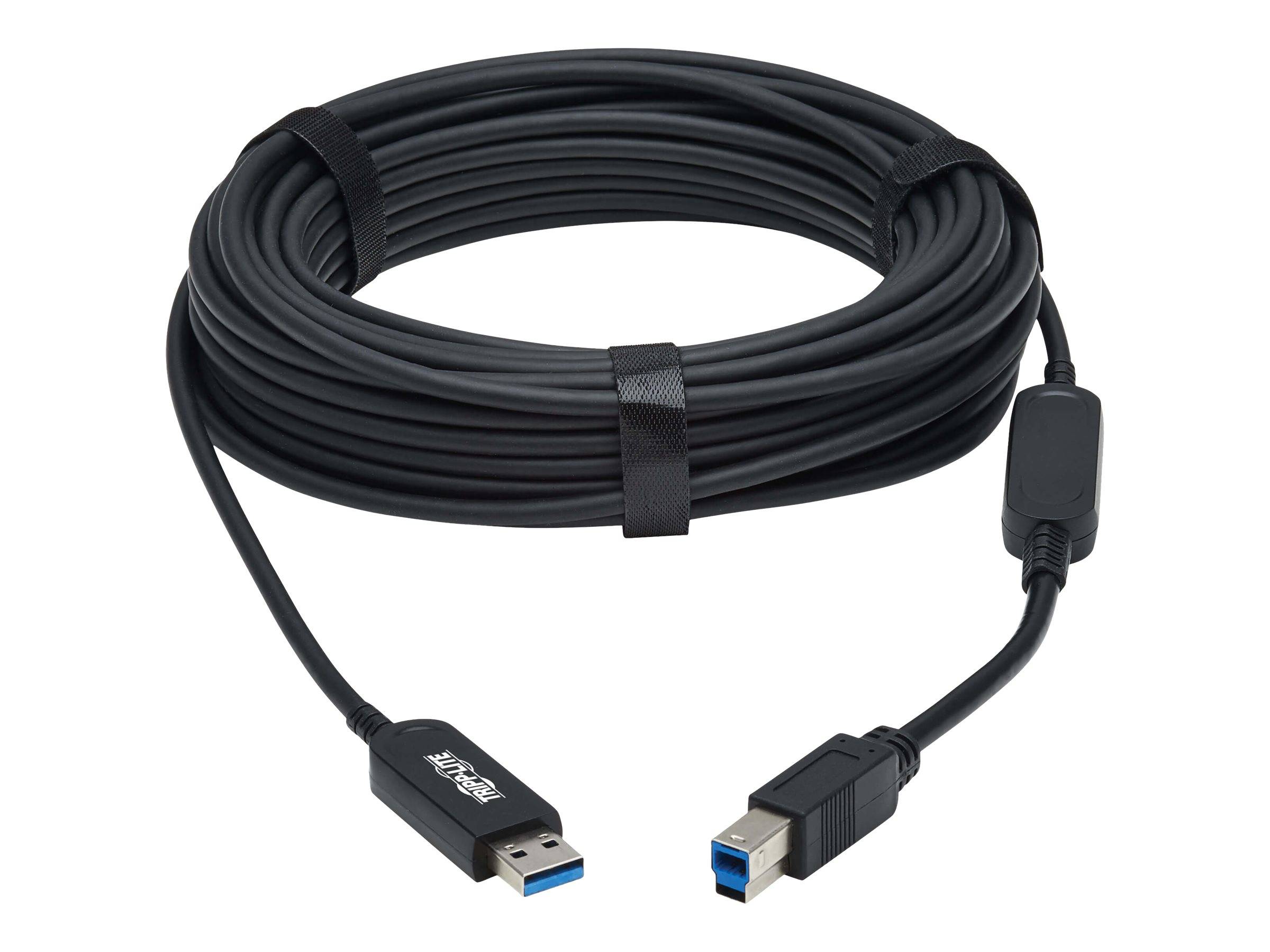 Tripp USB 3.2 Gen 1 Plenum-Rated Fiber Active Optical Cable (AOC) - A/B M/M - Bl
