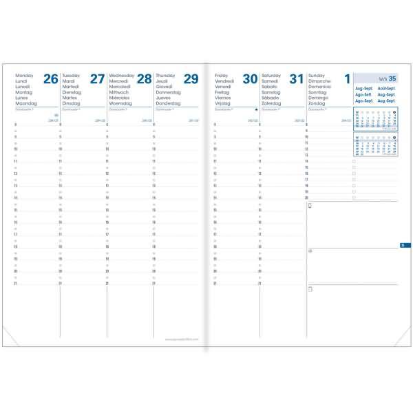 Buchkalender Pre 16 21x27cm 16 Monaten Everest Leinen 2024