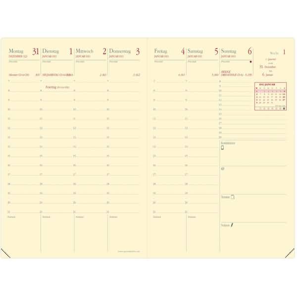 Kalender Geschäftbus Prestige 10x15cm Marlow bordeaux 2026