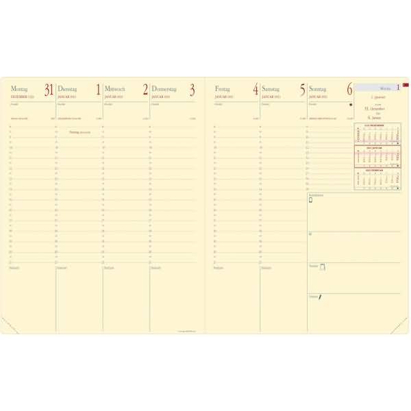 Buchkalender Pre Prestige 21x27cm Marlow nachtblau 2026