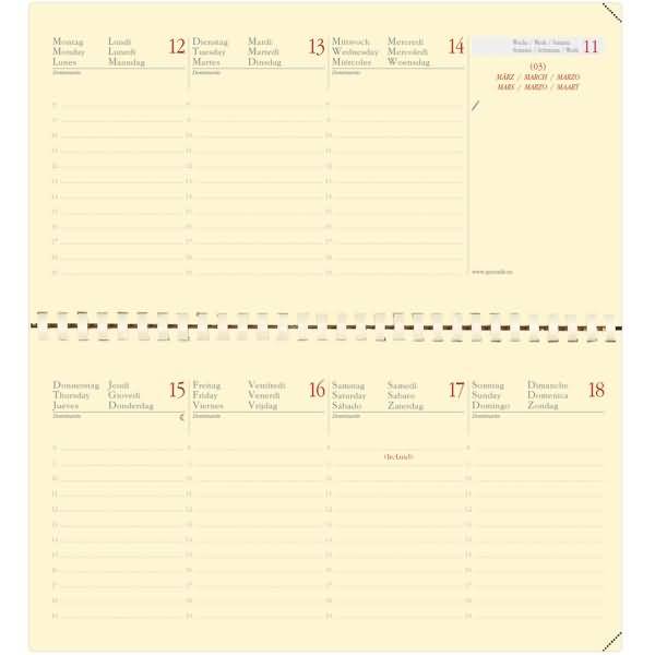 Kalender Planital 8,8x17cm Marlow bordeaux 2026