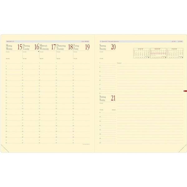 Buchkalender Pre Prestige Note 21x27cm Soho rot 2027