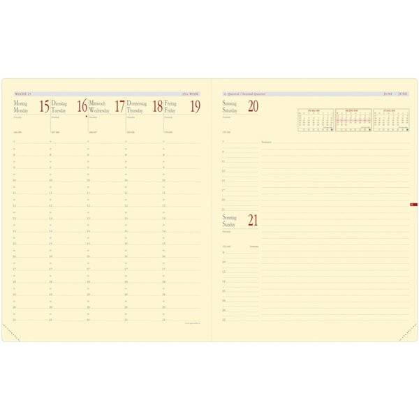 Buchkalender Pre Prestige Note 21x27cm Marlow bordeaux 2027