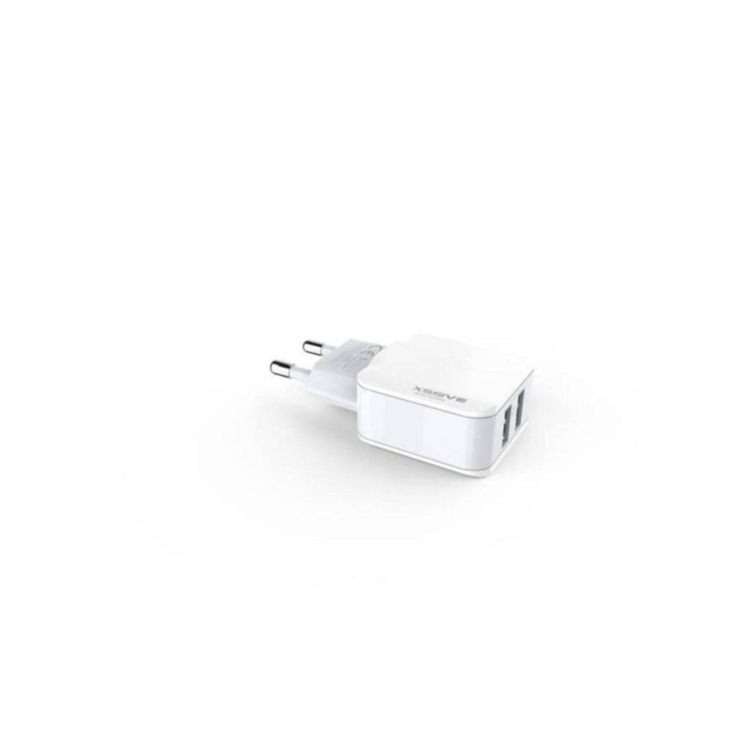 Dual USB 2.1A Schnell Wandladegerät Reiseladegerät Stecker weiß