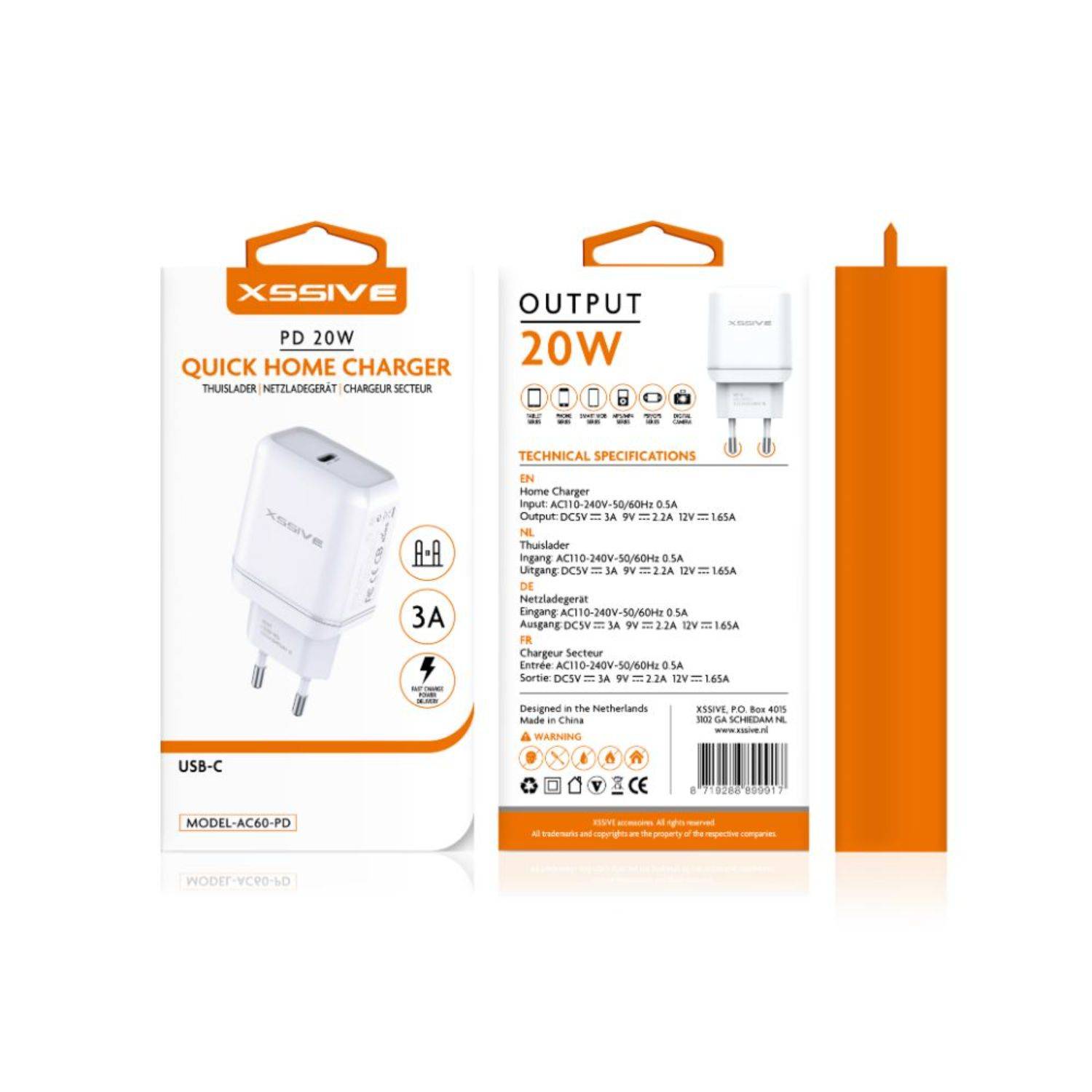 PD 20W Quick Home Charger USB-C Schnell-Ladegerät weiß