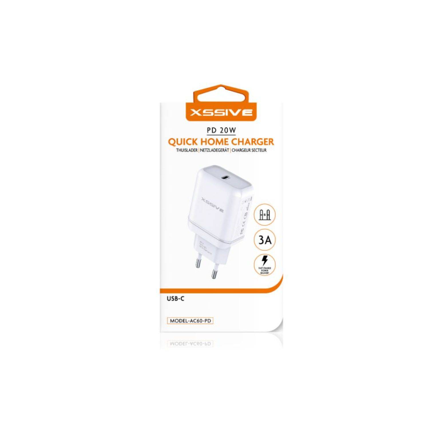 PD 20W Quick Home Charger USB-C Schnell-Ladegerät weiß