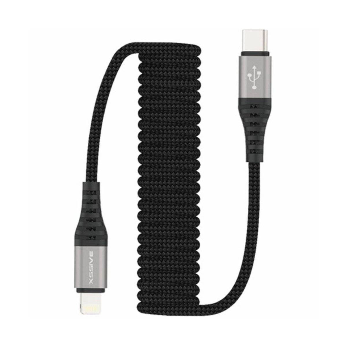 1,5 m Spiral Ladekabel und Datenkabel Kompatibel mit IOS Strechable geflochten