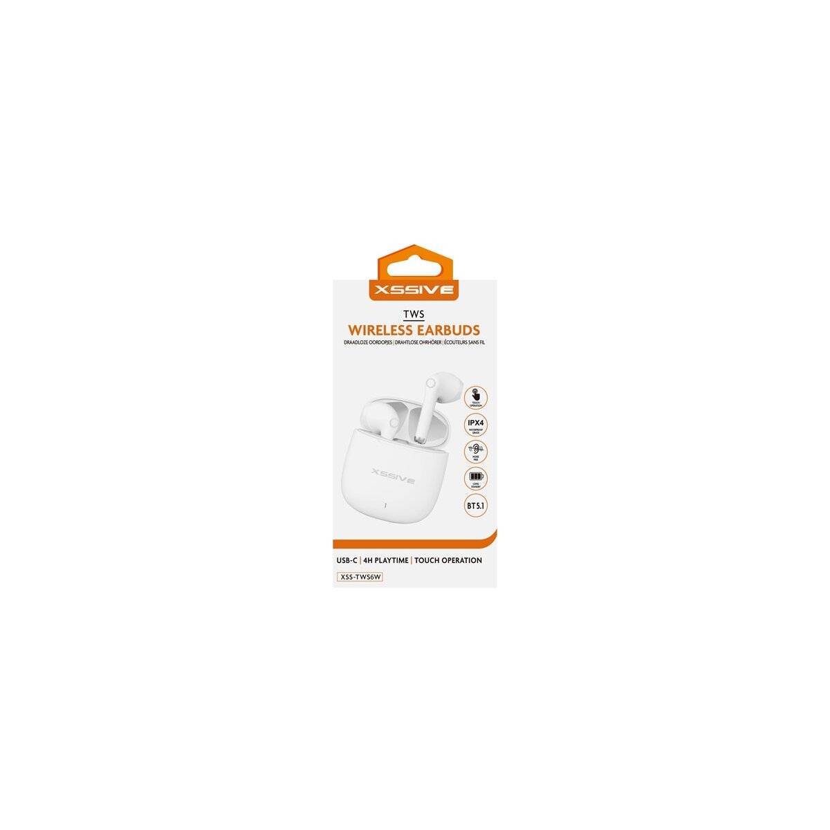 BT 5.1 Wireless Ohrhörer USB-C-Eingang Weiß