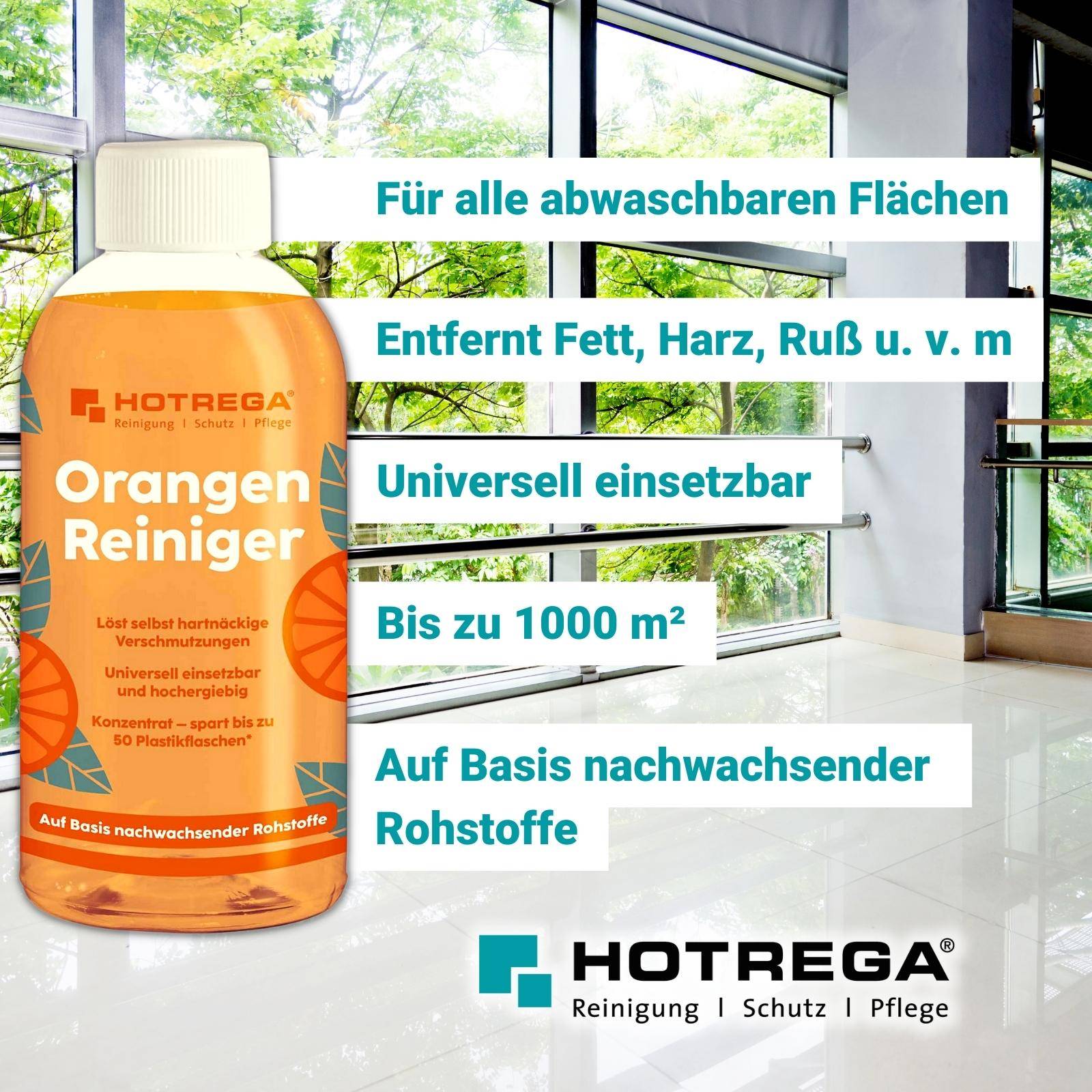 HOTREGA Orangen-Reiniger Konzentrat 500 ml inkl. Microfasertuch