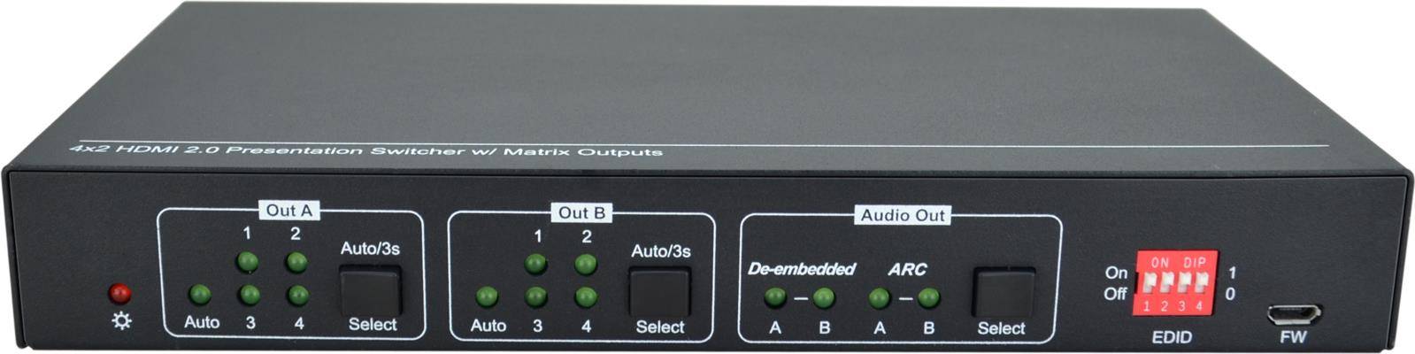 Vivolink VLHDMIMAT4X2RS Matrixschalter Skalierungs-Matrix-Schalter 7,5 W (VLHDMIMAT4X2RS)