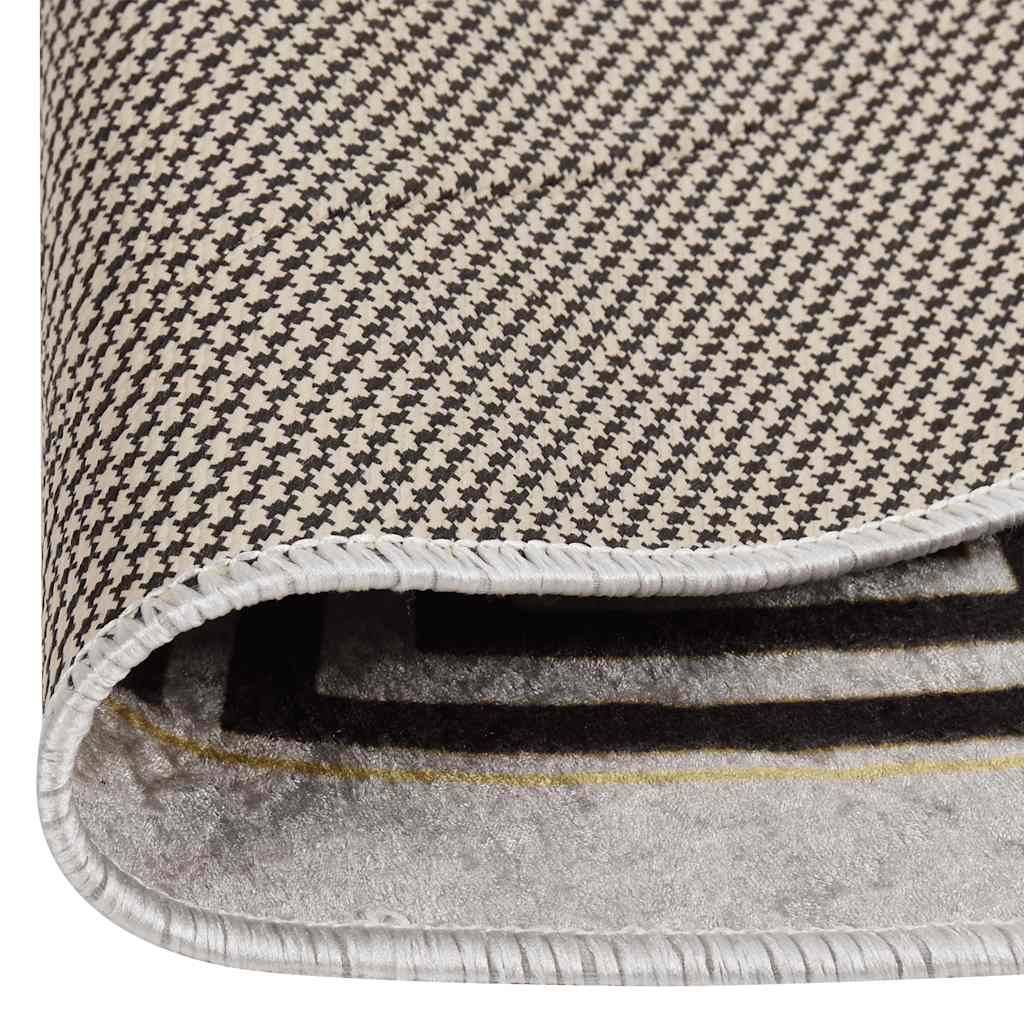 vidaXL Teppich Waschbar φ120 cm Hellbeige Rutschfest