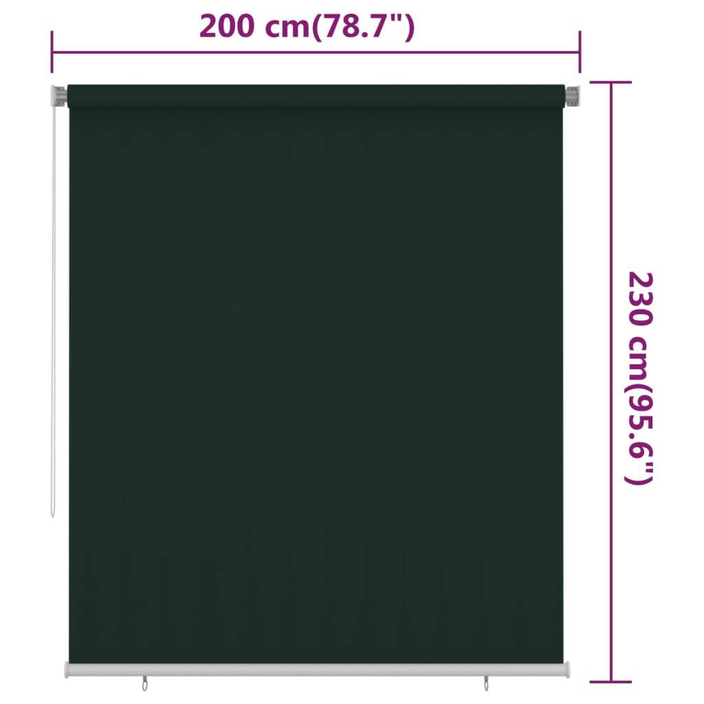 vidaXL Außenrollo 200x230 cm Dunkelgrün HDPE