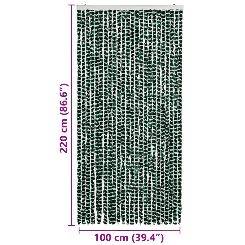 vidaXL Insektenschutz-Vorhang Grün und Weiß 100x220 cm Chenille
