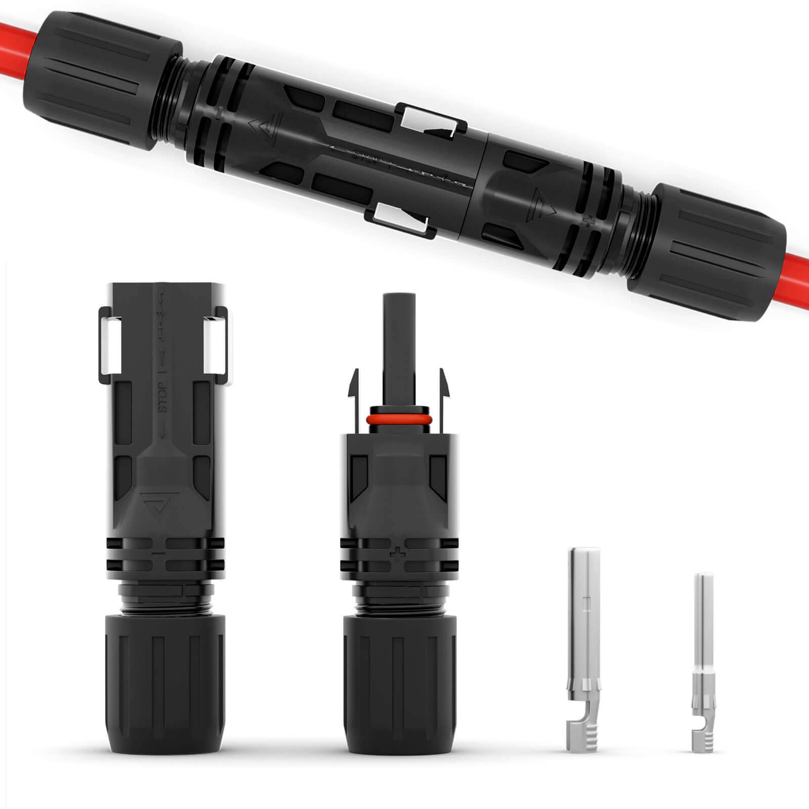 hb-digital Solar Stecker und Buchse Solar Steckverbinder IP68 1500V für Solarkabel 2,5/4/6mm²