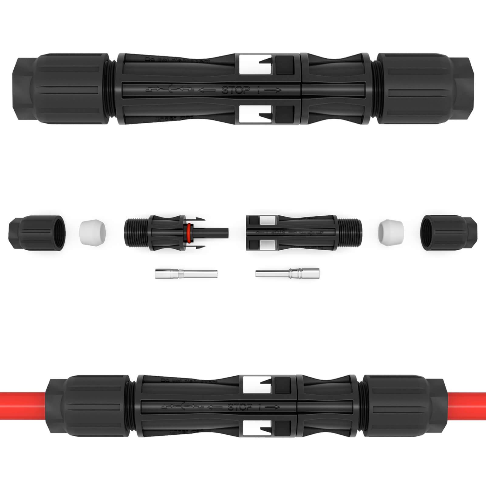 hb-digital Solar Stecker und Buchse 1500V Solarsteckverbinder IP68 für Solarkabel 10mm2