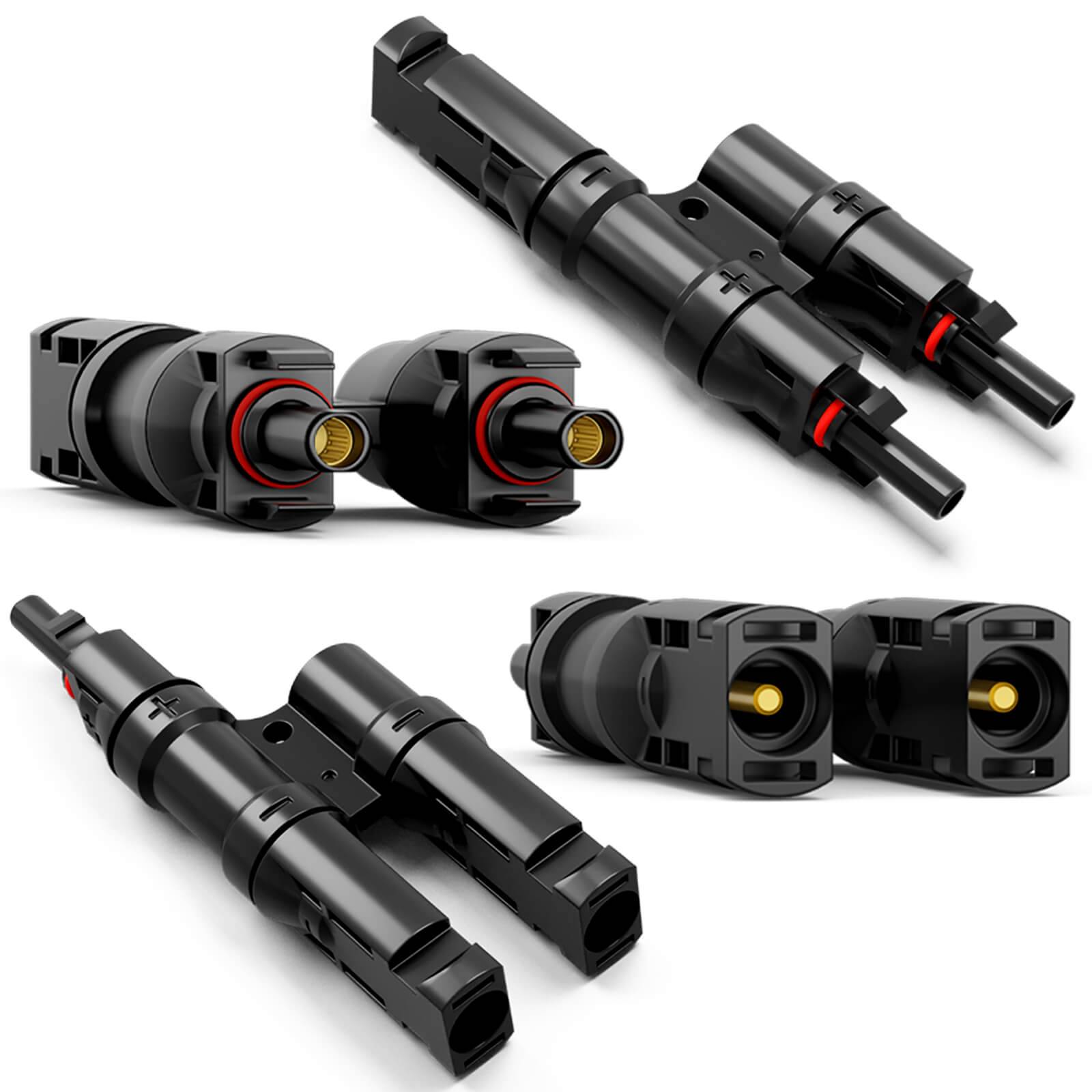 hb-digital Solar Stecker Verteiler Typ-T 2-fach Solarkabel Verbinder für Photovoltaik
