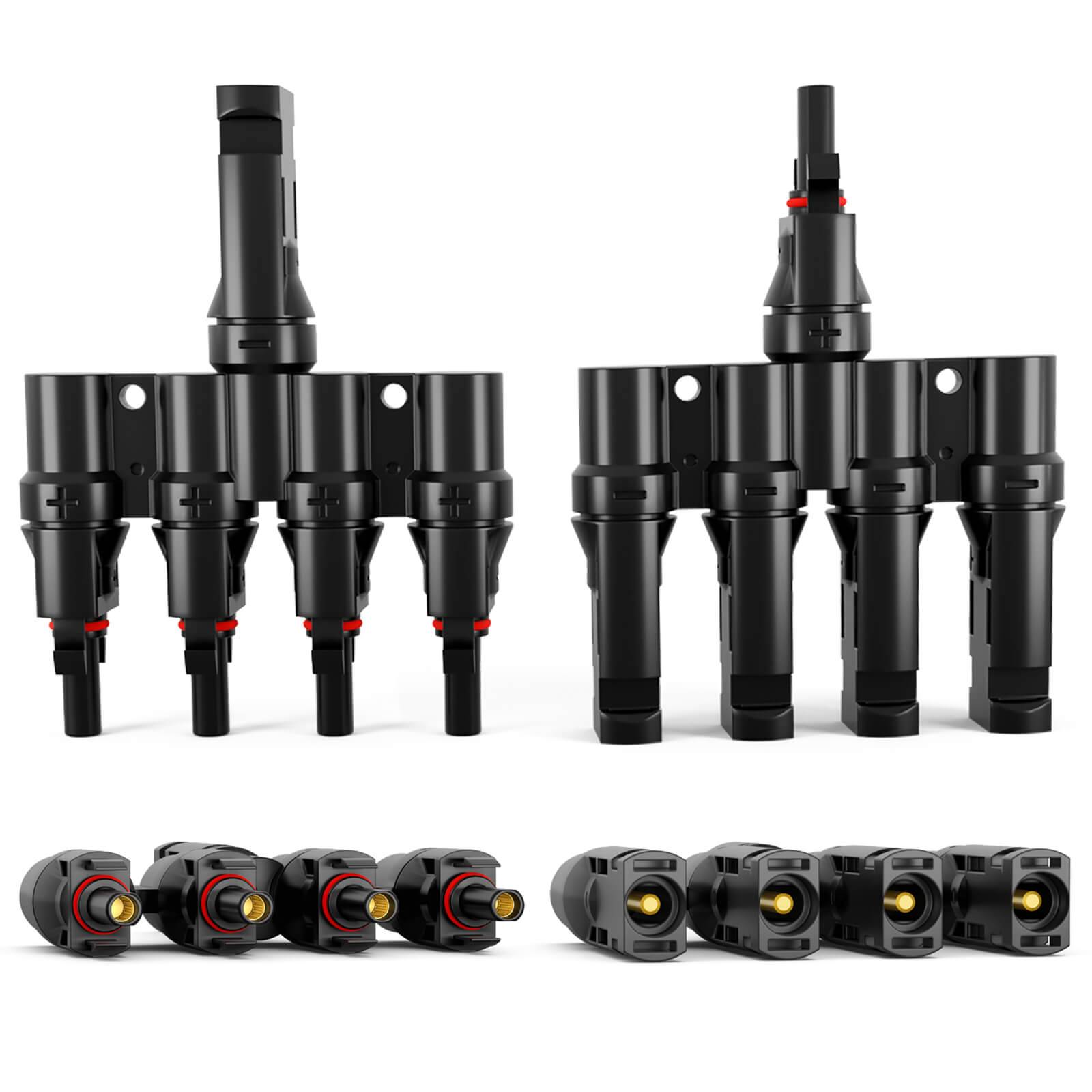 hb-digital Solarstecker Verteiler Typ-T 4-Fach Photovoltaik Verbinder für PV Module