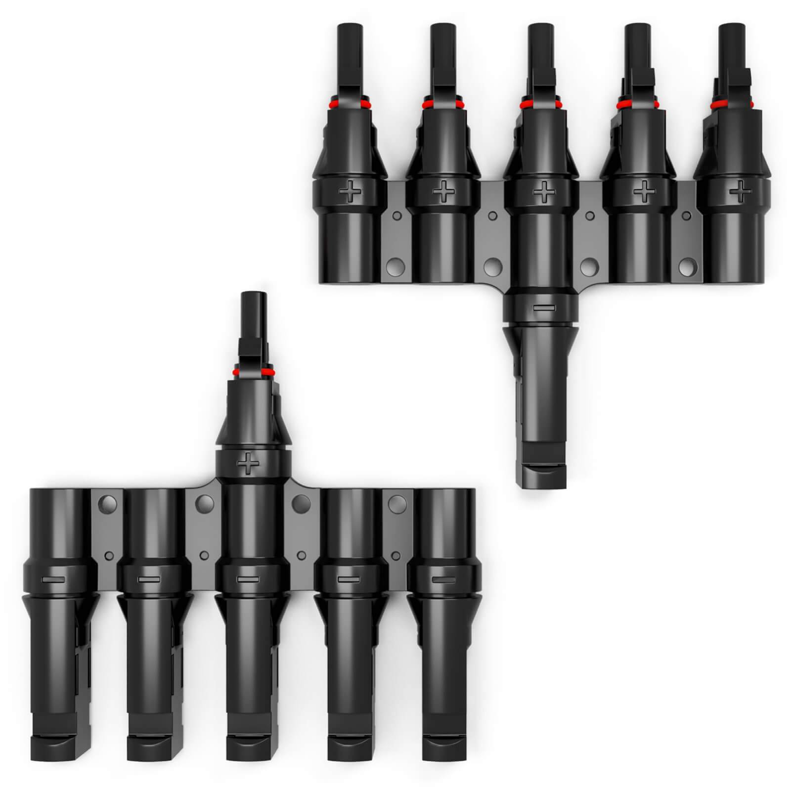 hb-digital PV Steckverbinder Solarstecker Verteiler Typ-T 5-fach für Photovoltaik