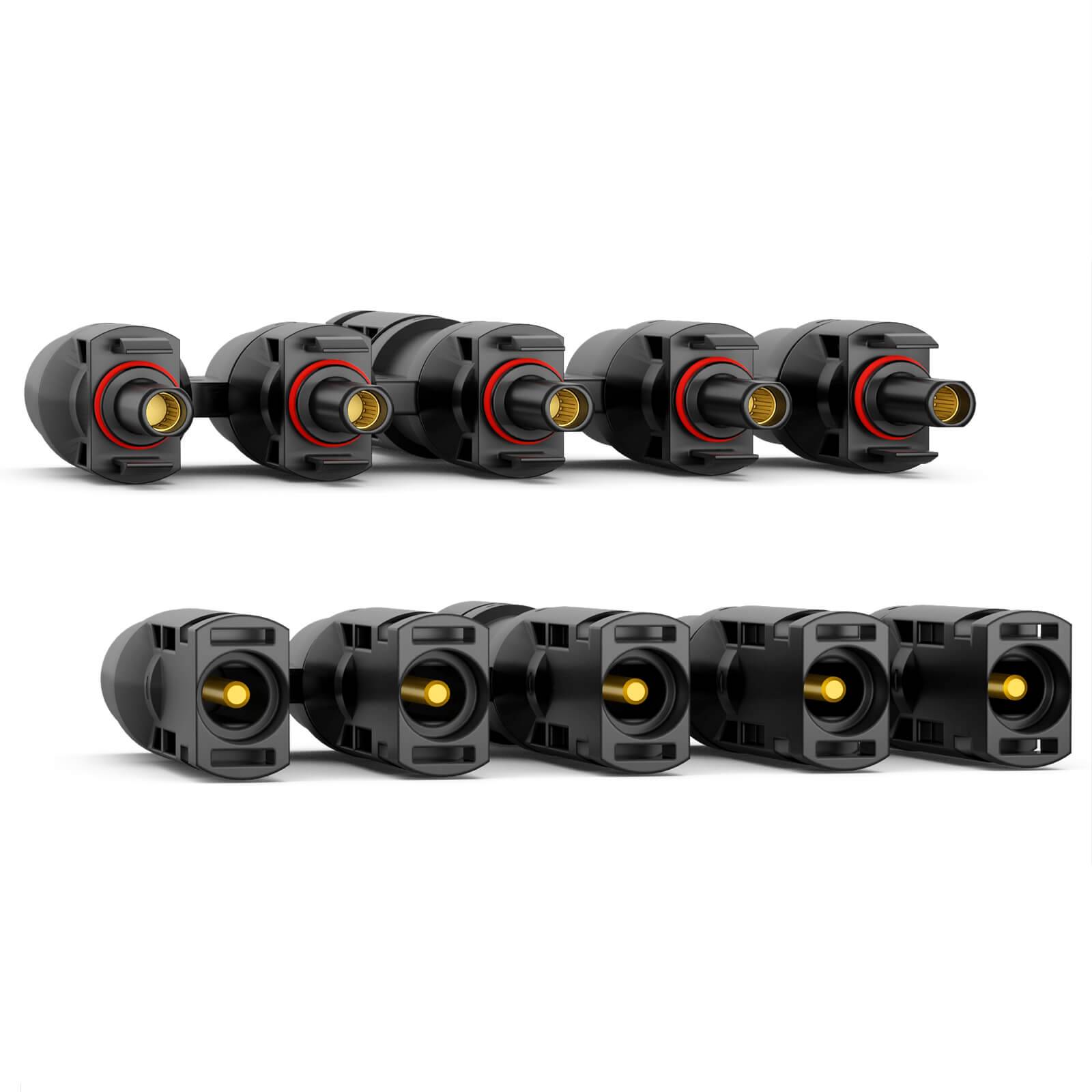 hb-digital PV Steckverbinder Solarstecker Verteiler Typ-T 5-fach für Photovoltaik