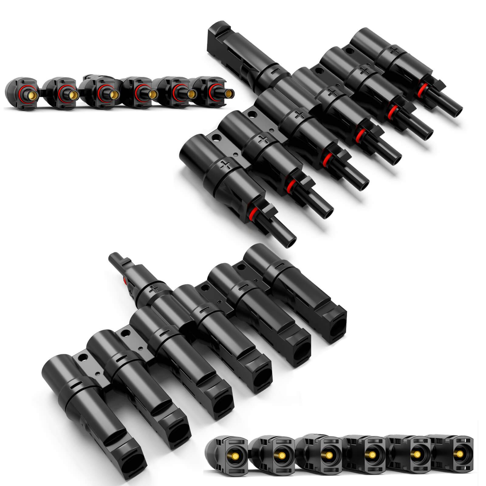 hb-digital Solarstecker Verteiler Typ-T 6-fach Photovoltaik Steckverbinder für Solarkabel