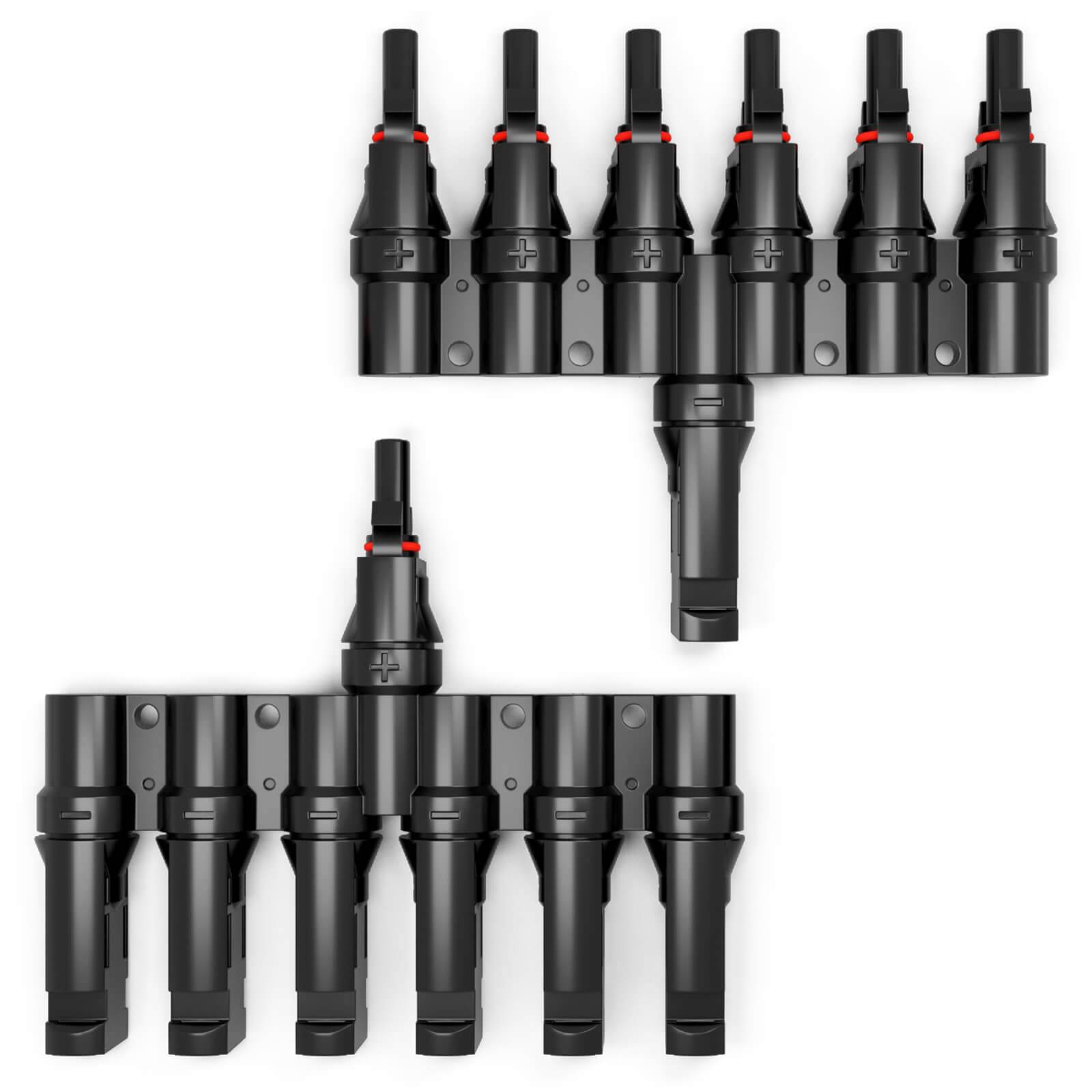 hb-digital Solarstecker Verteiler Typ-T 6-fach Photovoltaik Steckverbinder für Solarkabel