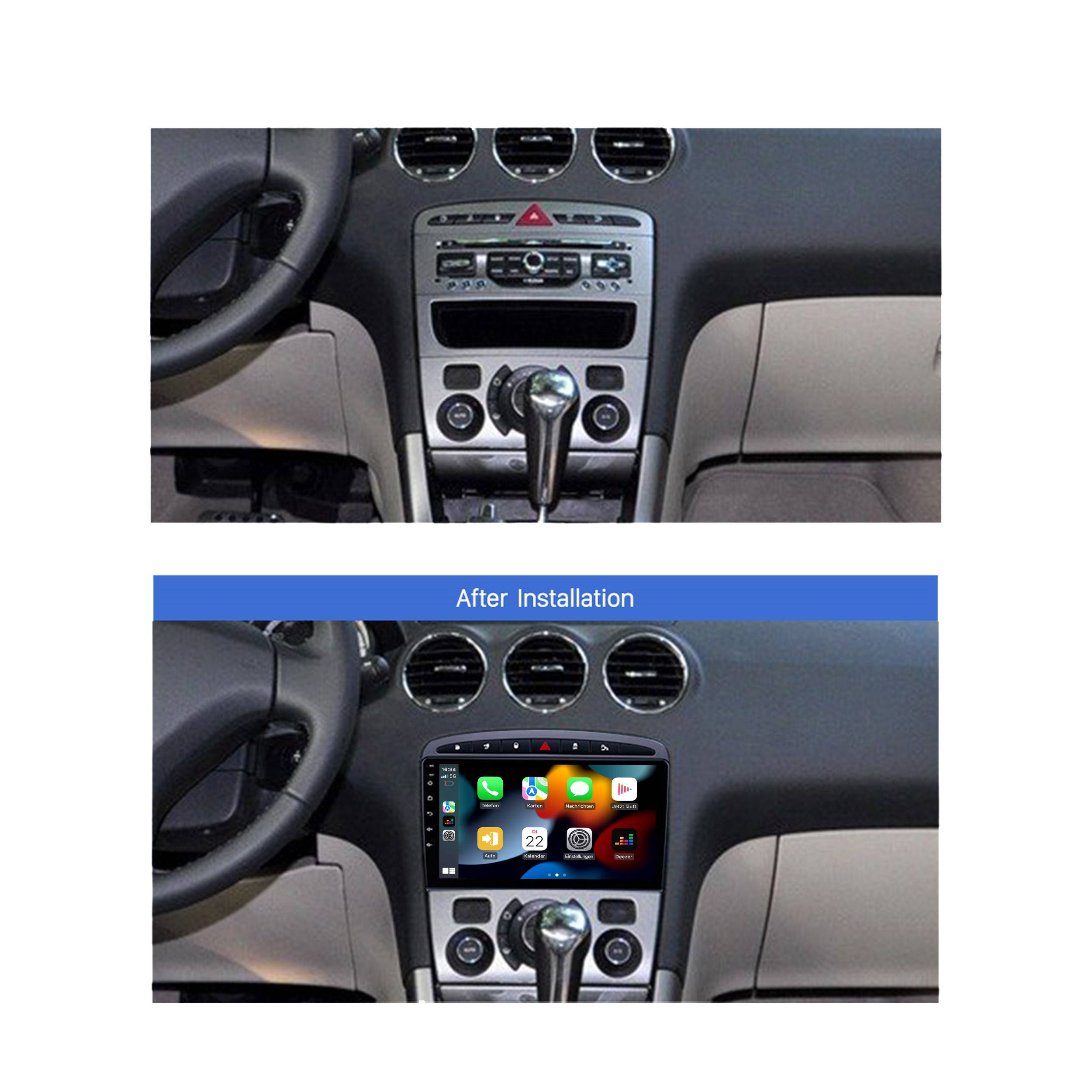 Für Peugeot 308 408 RCZ 9" Touchscreen Android Autoradio GPS Navigation CarPlay