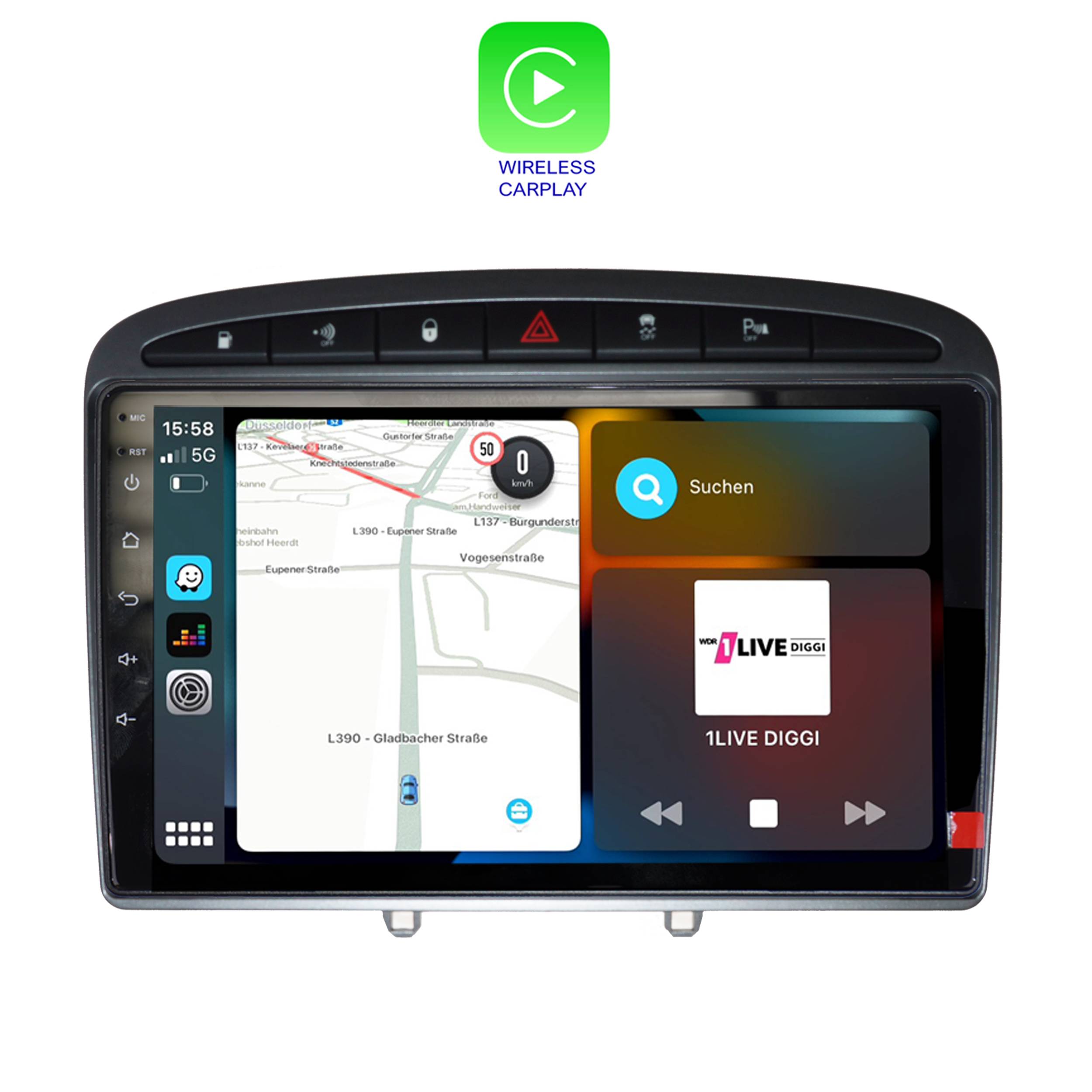 Für Peugeot 308 408 RCZ 9" Touchscreen Android Autoradio GPS Navigation CarPlay