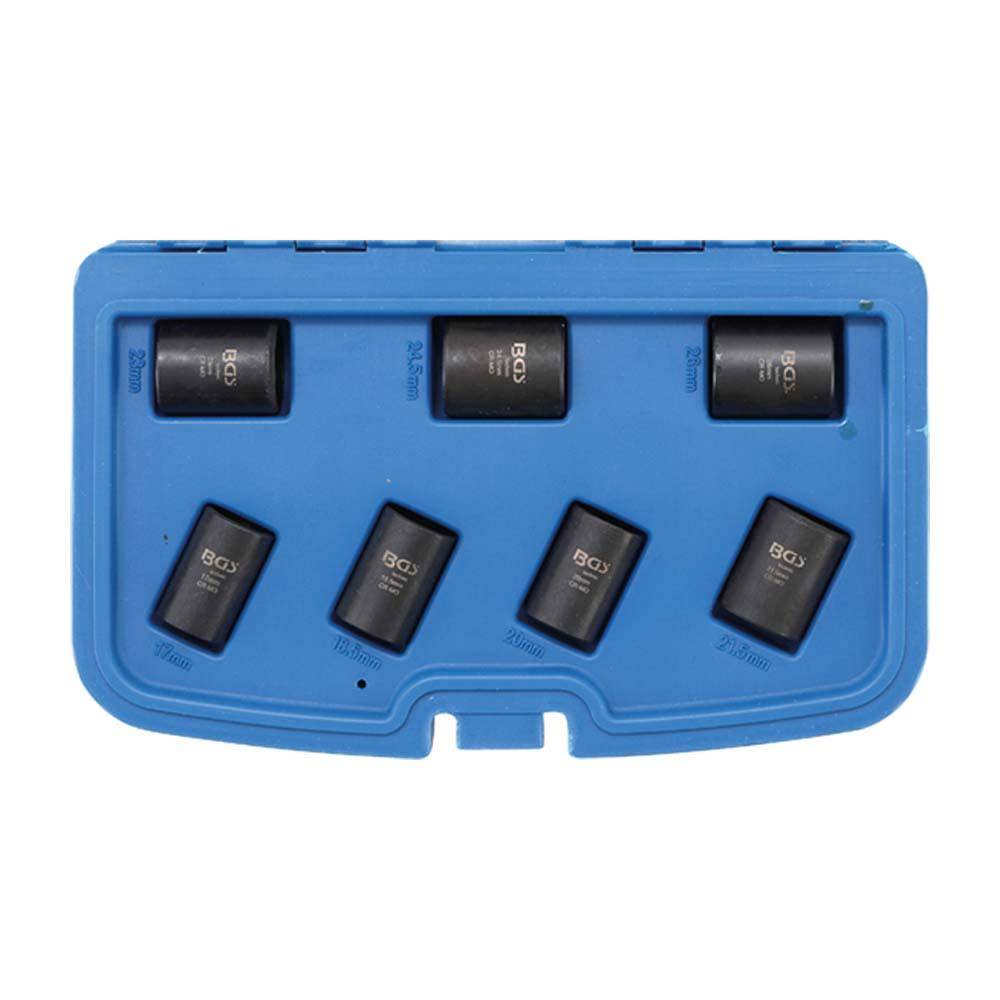 Spiral-Profil-Steckschlüssel-Satz / Schraubenausdreher - 7-teilig - Antrieb Innenvierkant 12,5 mm (1/2") - SW 17 bis 26 mm