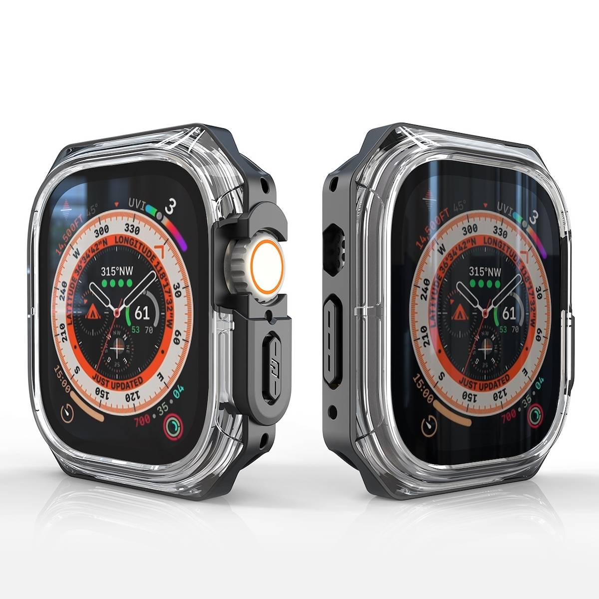 Für Apple Watch Ultra 1 + 2 49mm Uhr Gehäuse Schutz Case Hülle Schwarz