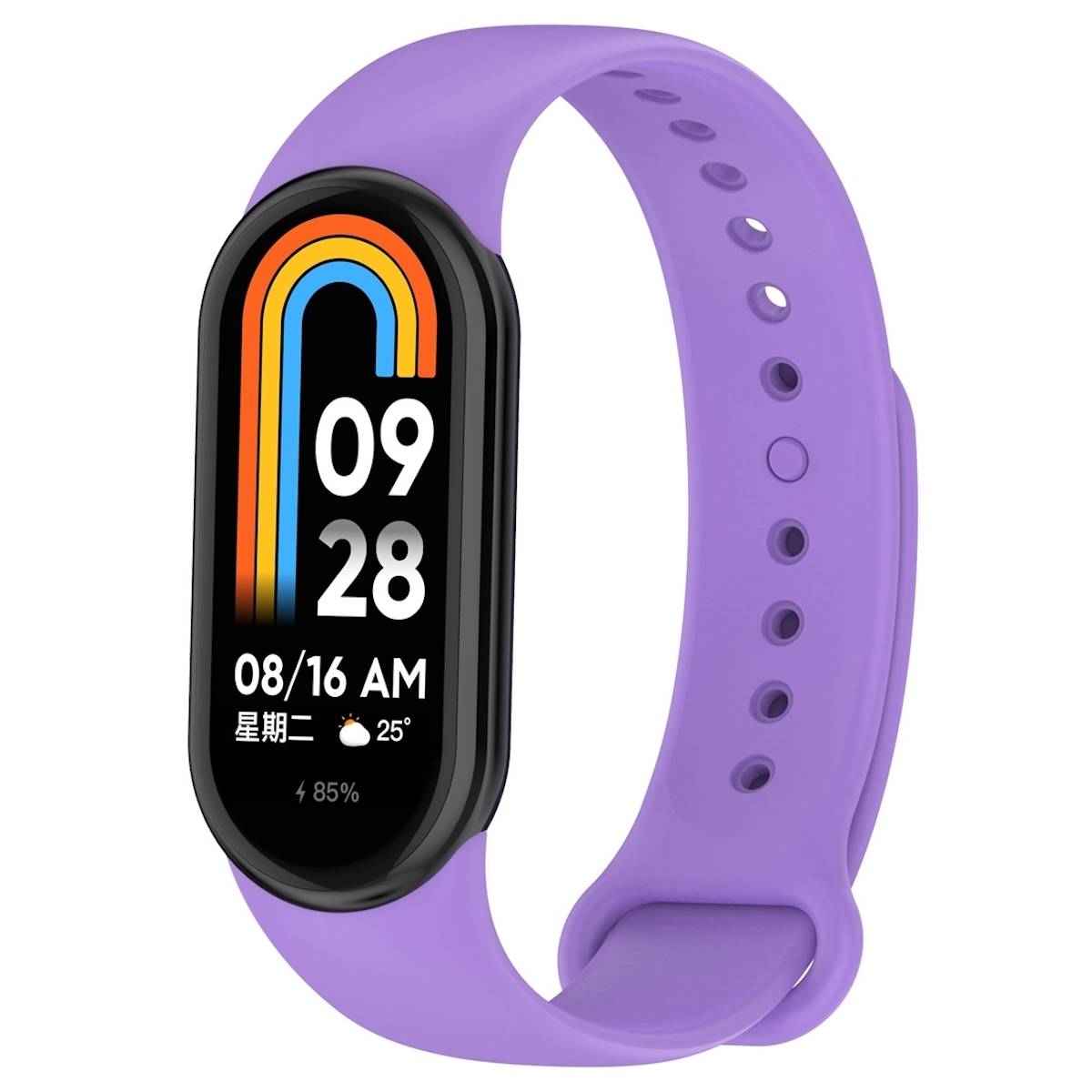 Für Xiaomi Band 8 Premium Sport Silikon Uhrenarmband Armband Lila Neu