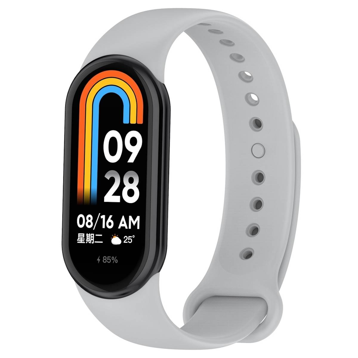 Für Xiaomi Band 8 Premium Sport Silikon Uhrenarmband Armband Grau Neu