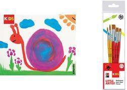 Marabu KiDS Künstlerpinsel Little Artist, 5er Set für nahezu alle Farben geeignet, Naturhaar, robuste,