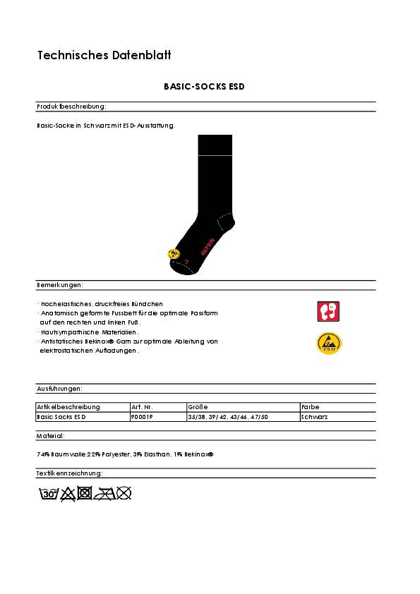 Funktionssocke Basic Socks Gr.43-46 schwarz ELTEN