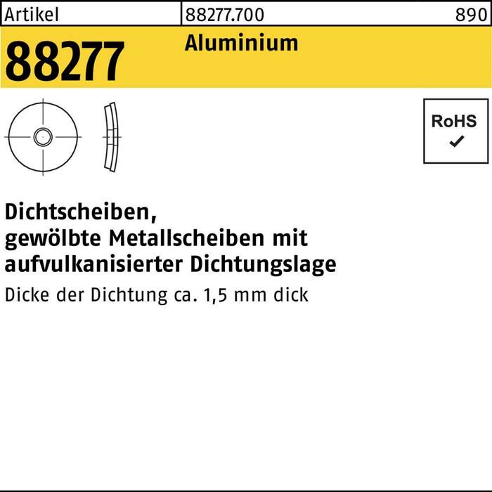 Dichtscheibe R 88277 Dichtungslage 16x6,8x1 Aluminium 1000 Stück