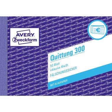 Avery Zweckform Quittung 300 DIN A6 quer 50Blatt