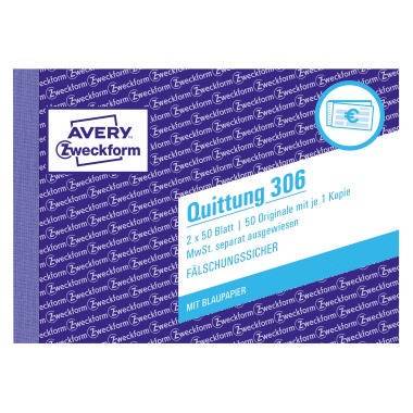Avery Zweckform Quittung 306 DIN A6 quer 2x50Blatt