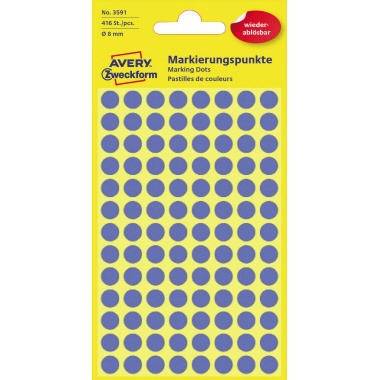 Avery Zweckform Markierungspunkt 3591 8mm blau 416 St./Pack.
