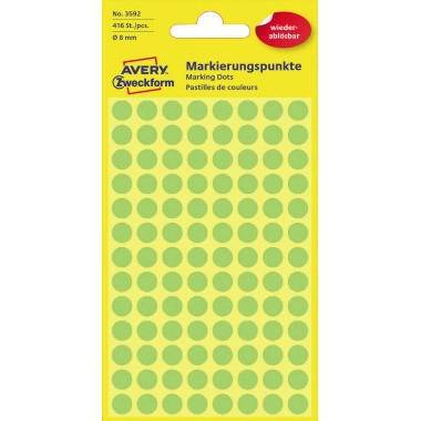 Avery Zweckform Markierungspunkt 3592 8mm grün 416 St./Pack.