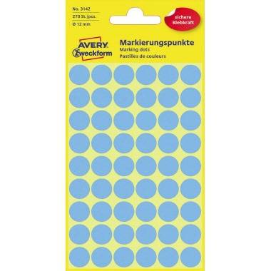 Avery Zweckform Markierungspunkt 3142 12mm blau 270 St./Pack.