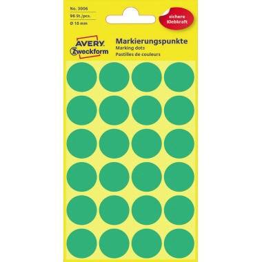 Avery Zweckform Markierungspunkt 3006 18mm grün 96 St./Pack