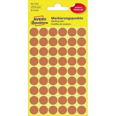Avery Zweckform Markierungspunkt 3147 12mm leuchtrot 270 St./Pack.
