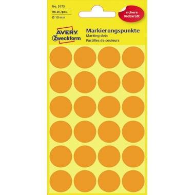 Avery Zweckform Markierungspunkt 3173 18mm leuchtorange 96 St./Pack.