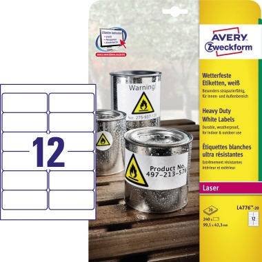 Avery Zweckform Folienetikett L4776-20 99,1x42,3mm 240 St./Pack.