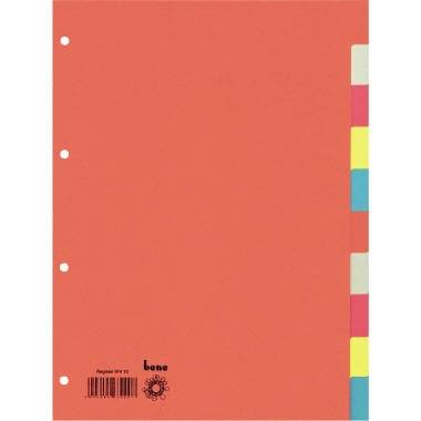 Bene Register 97410 blanko DIN A4 10teilig Karton farbig