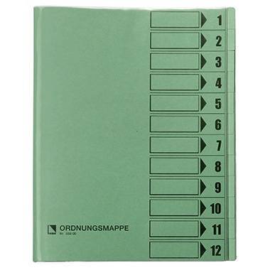 Bene Ordnungsmappe 083800GN DIN A4 12Fächer PVC grün