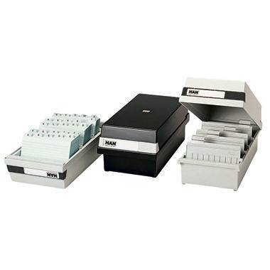 HAN Karteikasten 966-11 DIN A6 quer max. 800Karten PS lichtgrau