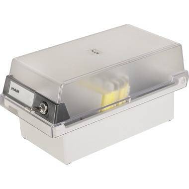 HAN Karteikasten 967-S-631 DIN A7 max. 800Karten PS lichtgrau